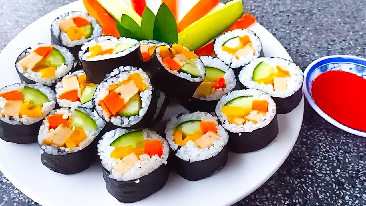 Cách làm món sushi chay ngũ sắc đẹp mắt và hấp dẫn