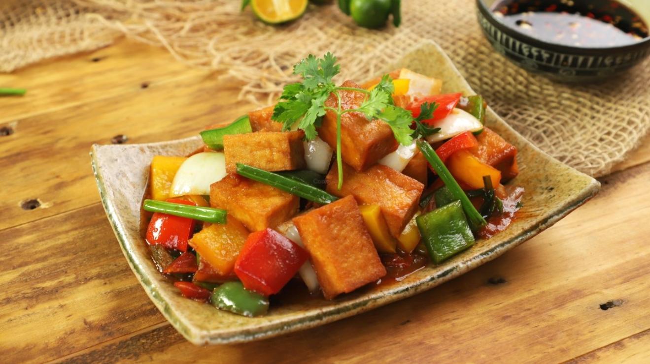 Đậu hũ xào rau củ