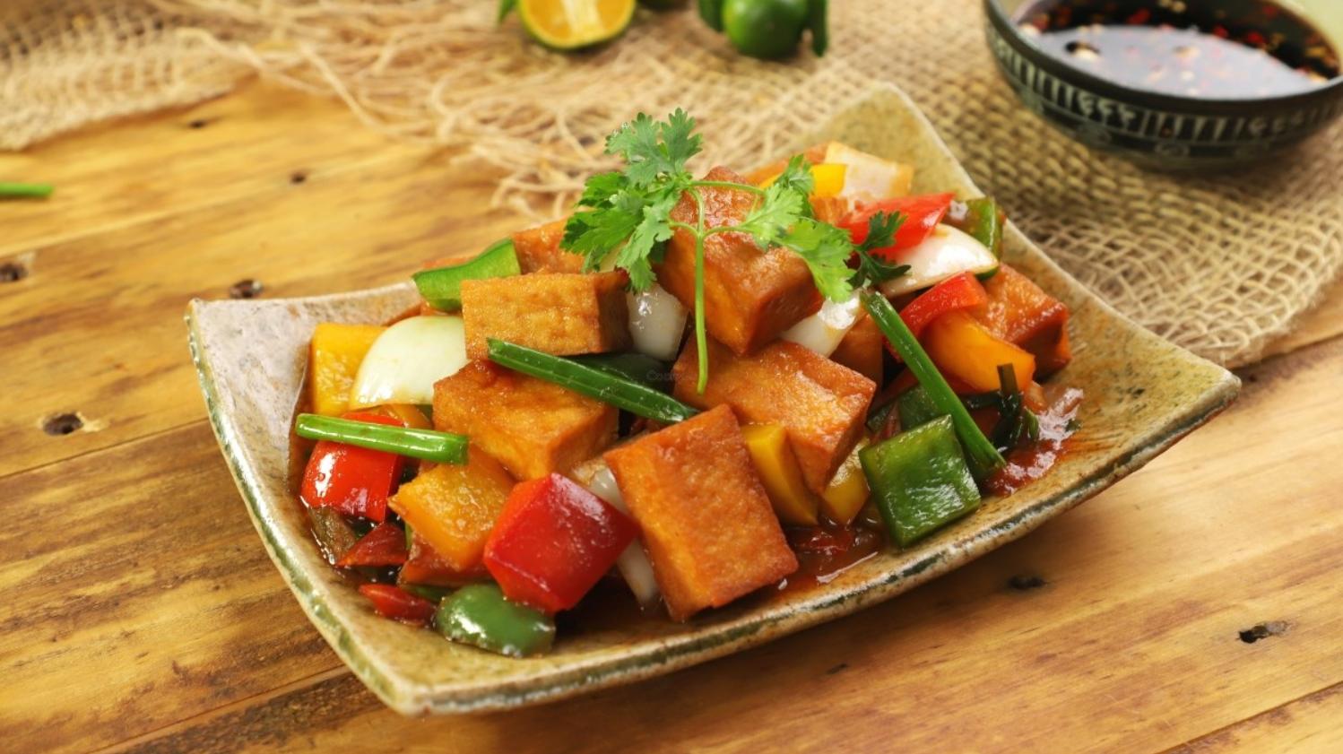 Đậu hũ xào rau củ