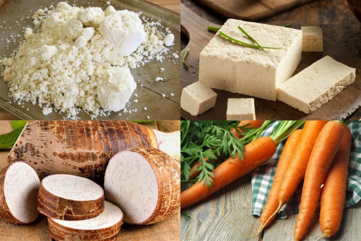 Chuẩn bị nguyên liệu làm cá chay từ khoai môn