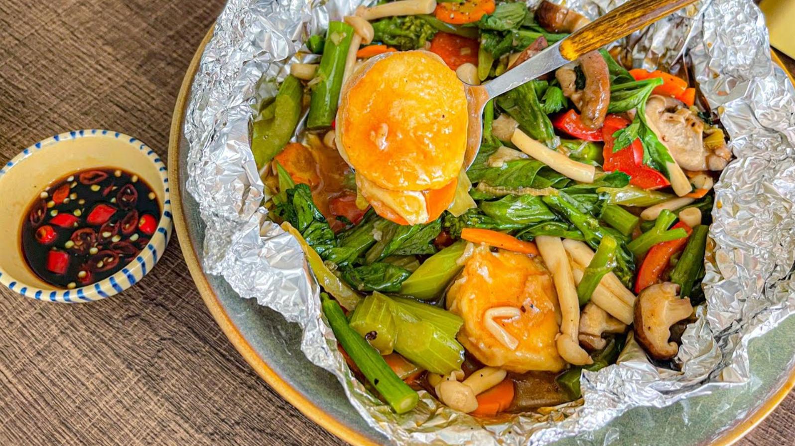 Đậu hũ non giấy bạc nấu chay