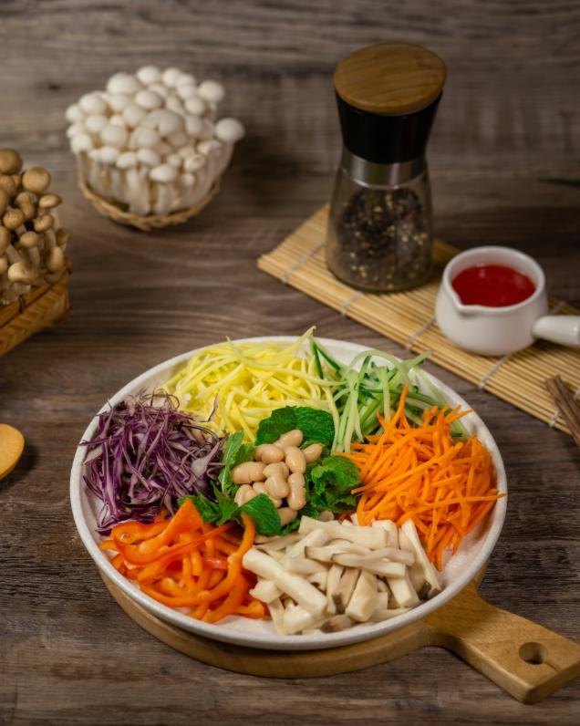 Nguyên liệu làm gỏi chay ngũ sắc