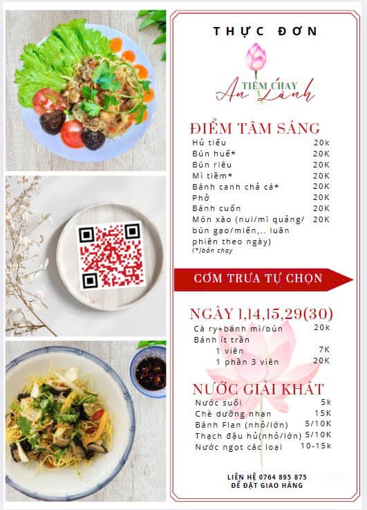 Thực đơn chay tại An Lành